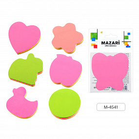 Бумага с клеевым краем Mazari (М-4541, фигурная, 100л., флуоресцентная)