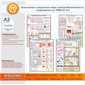 Комплект плакатов. Заземление и защ.меры электробезопастности