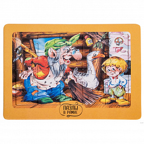 Пазлы в рамке (2872, Гуси-лебеди)